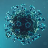Coronavirus outbreak. Pathogen affecting the respiratory tract. COVID-19 infection. Concept of a pandemic, viral infection. Coronavirus inside a human. Viral infection. 3D illustration